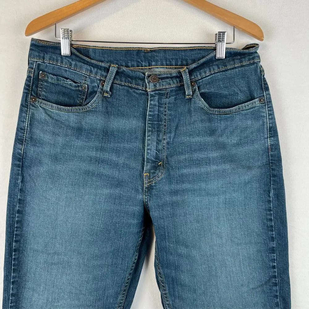 Levis 514 Jeans Mens 36x30 Blue Straight Mid Rise Dark Wash Denim‎